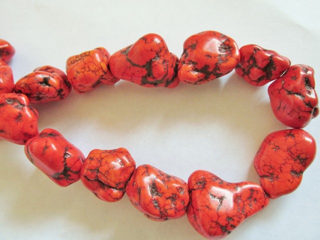 (image for) Orange nugget beads #HU-1231-13